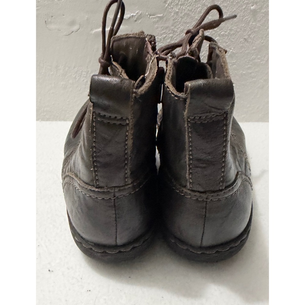 Clarks Collection Womens 8.5 Dark Brown Leather Lace Up Side Zip Ankle Boots - Picture 5 of 11